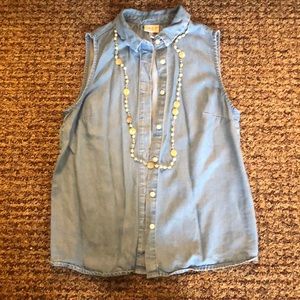 Chambray Button Tank XS
